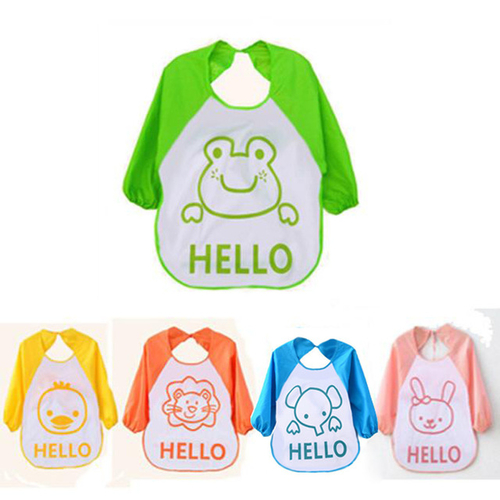 1PCS Cute Plastic Soft Baby Waterproof Bibs