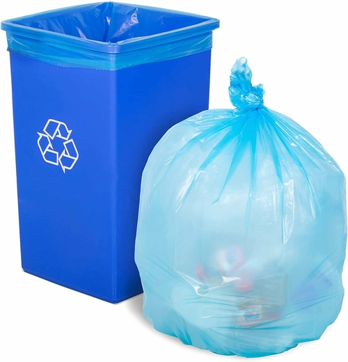 Pack of 25 Blue Trash Bags 30 x 48 Thickness 21 Micron High Density