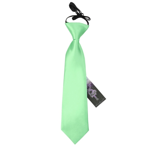 Plain Satin Elasticated Tie - Boys - Mint Green