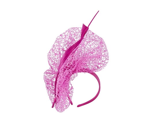 Bespoke fuchsia lace fascinator