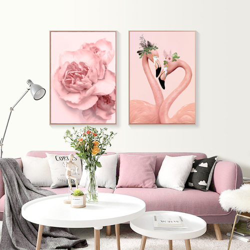 Pink Flamingo Poster Nordic Decoration