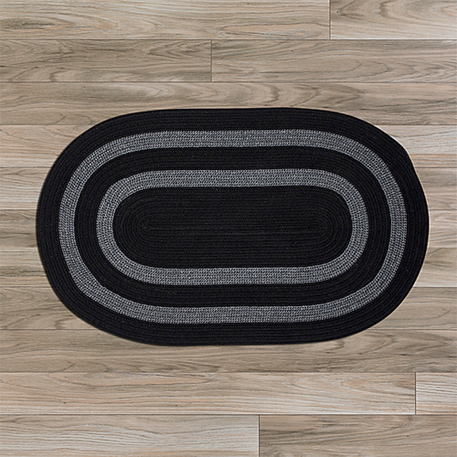 Colonial Mills Rug GW13R024X144 2 x 12 ft. Graywood Braided Rug Black