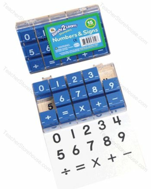 Manuscript Numbers Stamp Set 1 Numbers & Signs