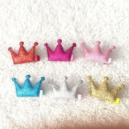 2PCS Hair Clips Girls Party Sequins Princess Crown