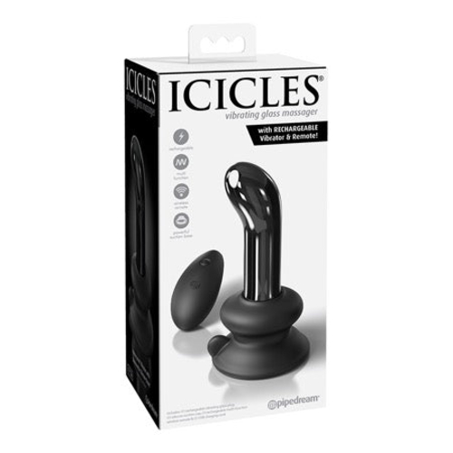 Pipedream Icicles No. 84 Vibrating Curved Glass Massager With Suction