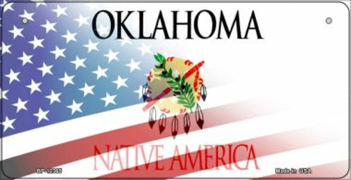 Smart Blonde BP-12365 3 x 6 in. Oklahoma with American Flag Novelty Me