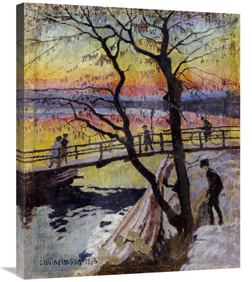 Global Gallery GCS-267573-30-142 30 in. The Footbridge, Lidingobro