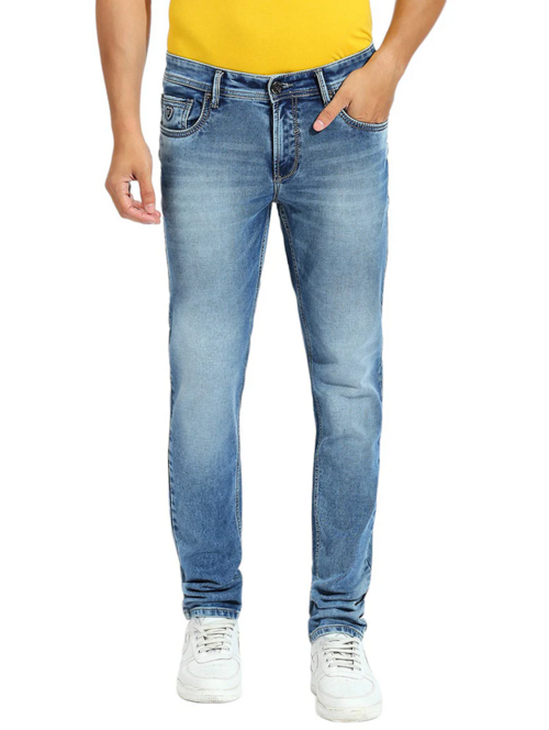 Men Stylish Solid Mid Rise Slim Fit Jean(size36)(ColorBlue)