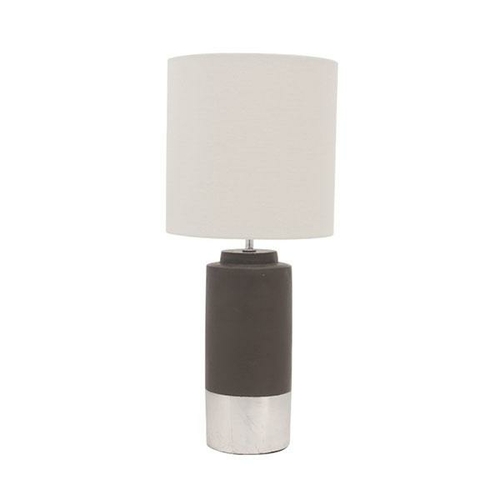 2 Zane Concrete Table Lamp Silver Trim Drum Shade