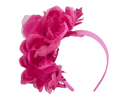 Fuchsia flower fascinator