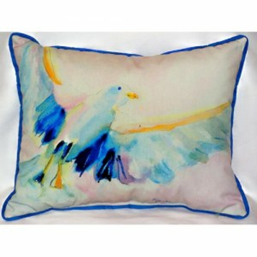 Betsy Drake ZP135 Flying Gull Indoor & Outdoor Throw Pillow- 20 x 24 i