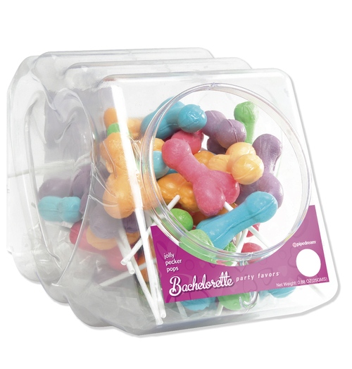 Bachelorette Party Favors - Jolly Pecker Pops - 50 Piece Fishbowl