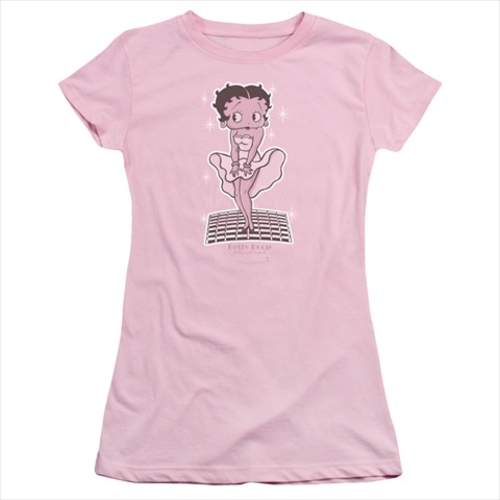 Boop-Hollywood Legend - Short Sleeve Junior Sheer Tee, Pink - Larg
