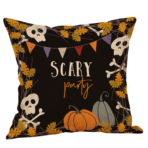 Halloween Cushion Covers Cotton Linen Rose Pumpkin