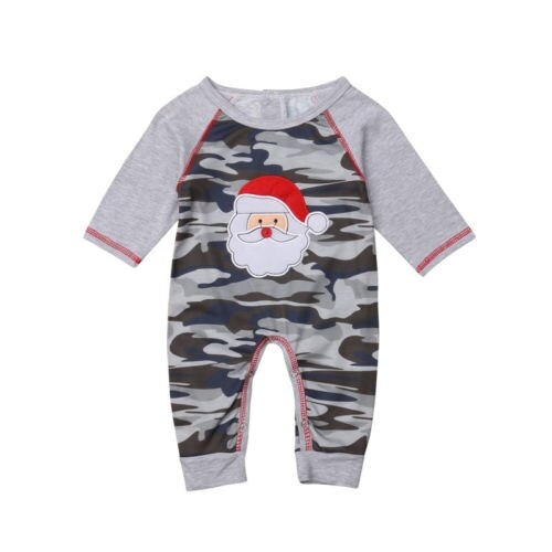 Christmas Newborn Baby Boys Girls Camo Full Sleeve