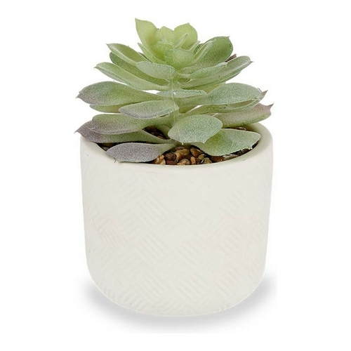 Decorative Plant White Green Plastic