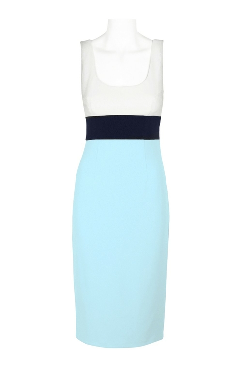 Donna Morgan Scoop Neck Sleeveless Bodycon Zipper Back Slit Back Color