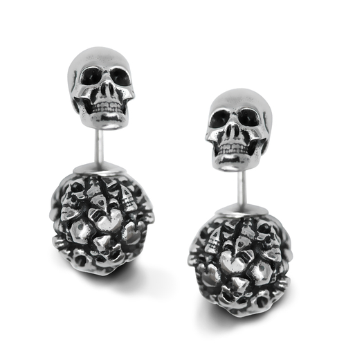 Captivated Souls Heart Skull Earrings