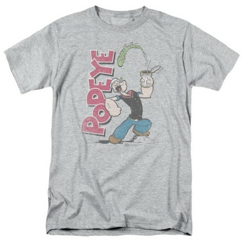 Trevco Popeye-Spinach Power Short Sleeve Adult 18-1 Tee, Athletic 