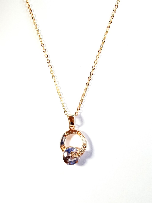 Pendant Crystal Necklace Ladies Round Circle Pendant