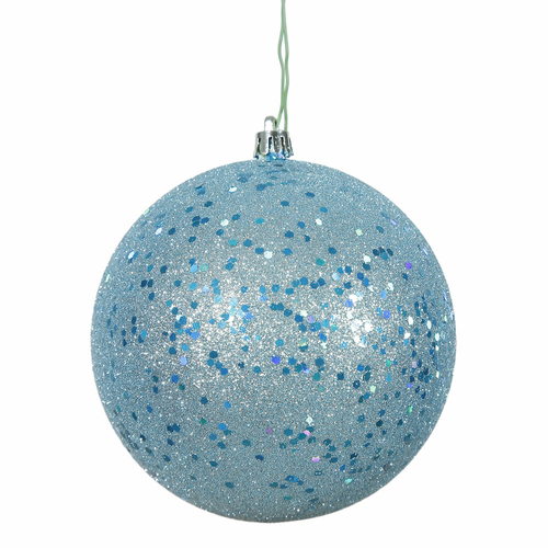 Vickerman N591232DQ 4.75 in. Baby Blue Sequin Ball Ornament with Drill