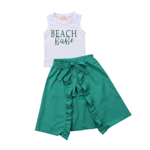 Baby Girls Clothes Set Sleeveless Tops Skirts