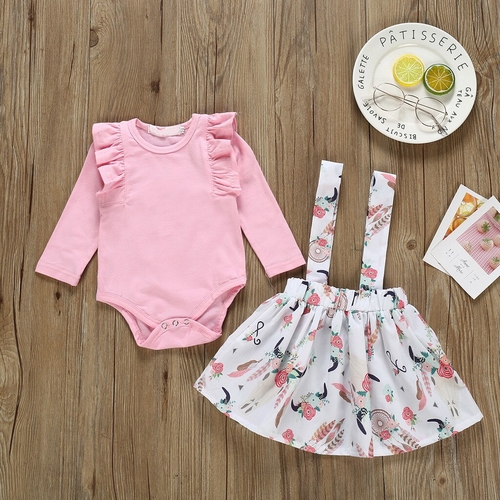 Infant Newborn Baby Girl Clothes Frill Solid