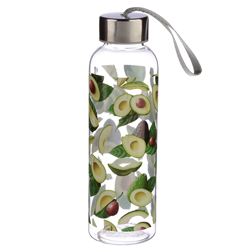 Fun Avocado Design 500ml Bottle with Metallic Lid