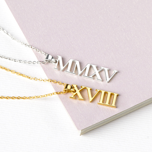 Roman Numerals Necklace, Birthday Gift For Her, Mom Birthday Gift