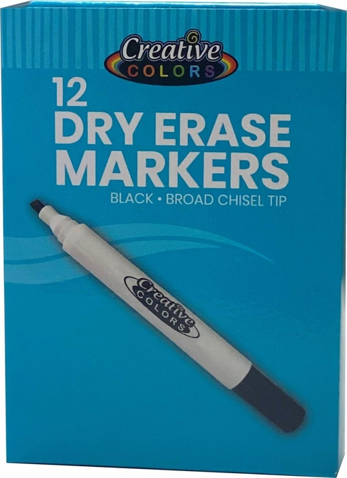 Dry Erase Markers - 12 Pack - Black