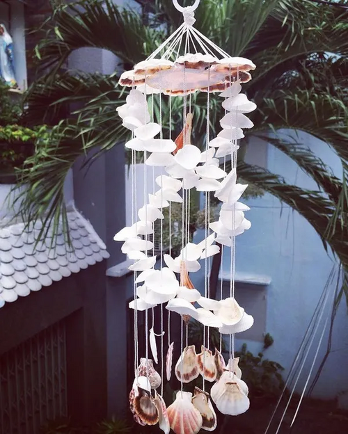 White Earthenware Windchime 30 Inch