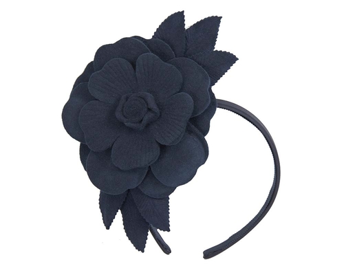 Navy felt flower fascinator