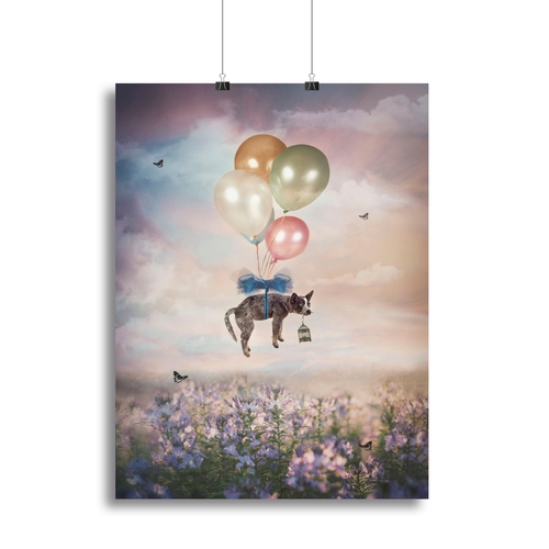 Floating Gift Dog Canvas Print or Poster