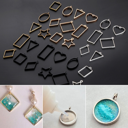 8Pcs Fashion Resin Assorted Geometric Hollow