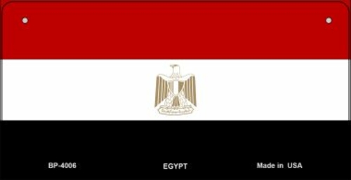 Smart Blonde BP-4006 3 x 6 in. Egypt Flag Novelty Metal Bicycle Plate