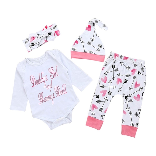 New Newborn Infant Baby Girl Clothes Letter