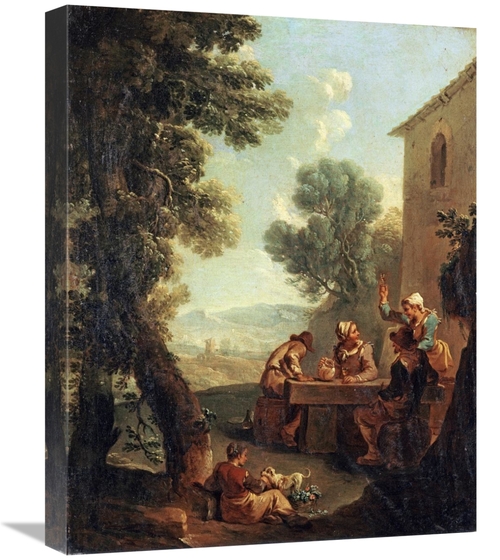 Global Gallery GCS-266898-22-142 22 in. Peasants Drinking by a Farmhou