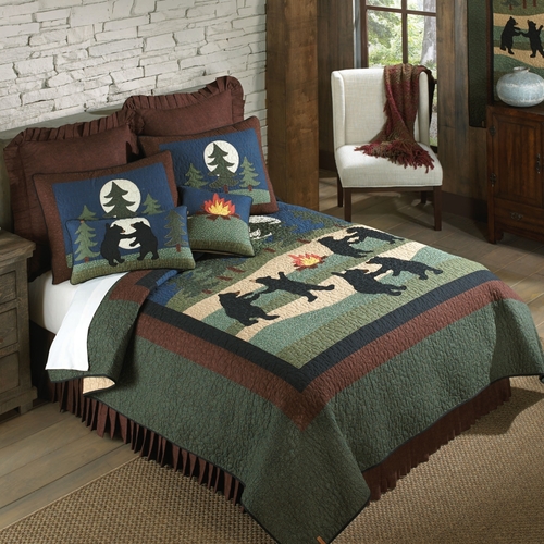 American Heritage Textiles Z60327 110 x 96 in. Bear Dance 3 Piece Cott