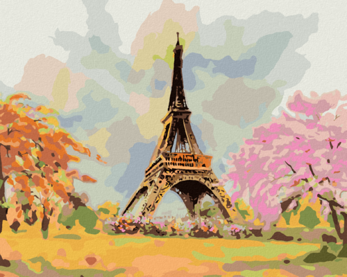 Paint by Numbers - EIFFEL TOWER AND PINK TREE