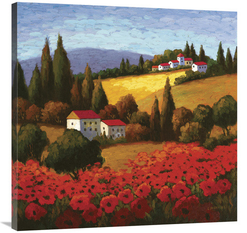 Global Gallery GCS-125969-3636-142 36 x 36 in. Tuscan Poppies Art Prin