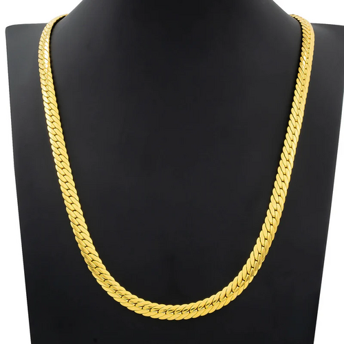 Long Gold pleated chain