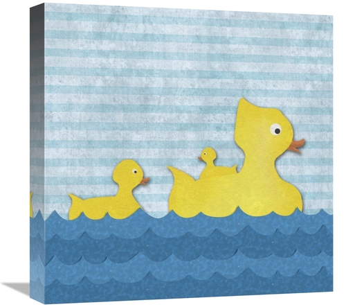 Global Gallery GCS-388518-1818-142 18 x 18 in. Ducks - Mother Duck wit