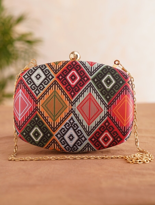 Women Multicolour Silk Clutches