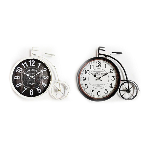 Wall Clock DKD Home Decor 60 x 6 x 50 cm Crystal Black Bicycle White