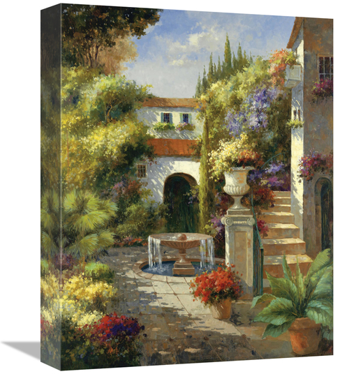 Global Gallery GCS-128524-1216-142 12 x 16 in. Fontana Di Cortile Art 