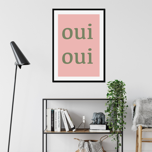 Oui Oui Typography Wall Art Print