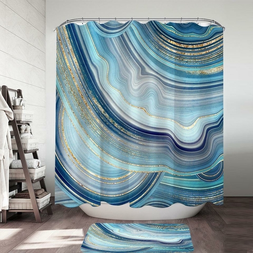 Blueish Marble Shower Curtain