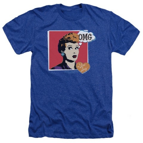 Trevco Lucy-I Love Worhol Omg Adult Heather Tee- Royal - 2X