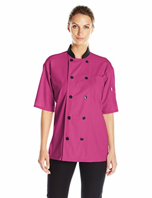 Vtex 0494-6807 Uncommon Threads Womens Havana Chef Coat SS Mesh, B