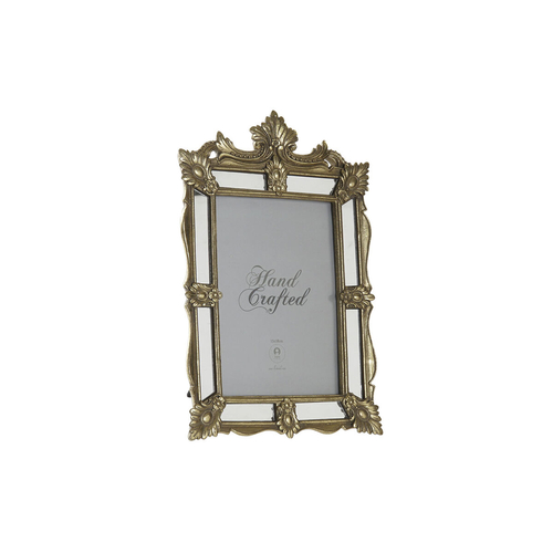 Photo frame DKD Home Decor Champagne Metal Resin Crystal Mirror Shabby